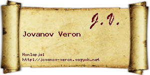Jovanov Veron névjegykártya
